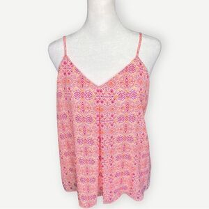 Cynthia Rowley Flowy Pink Abstract Print Sleeveless Tank Top Blouse. Small.